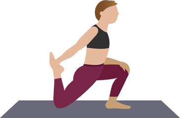 Woman stretching her knees - illustration