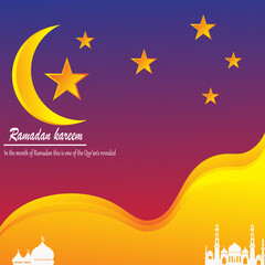 The month of Ramadan is the month in which the Holy Quran was revealed good for good backgrounds and Eid greeting cards