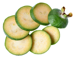 Feijoa cutaway top view isolated