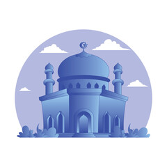 Mosque Vector illustration, simple and trendy with flat design
