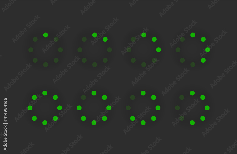 Poster Web and mobile app preloader template isolated on dark background