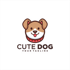 cute adorable dog logo design