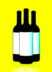 wine bottle isolated on white background