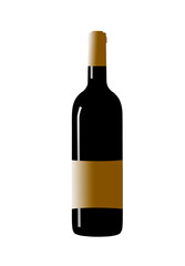 wine bottle isolated on white background