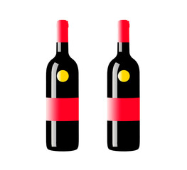 wine bottle isolated on white background