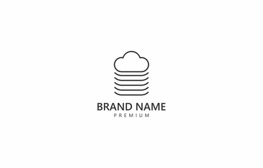 Cloud Tower Property Logo Vector Template