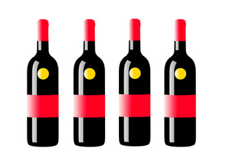 wine bottle isolated on white background