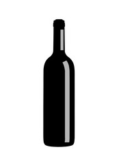 wine bottle isolated on white background