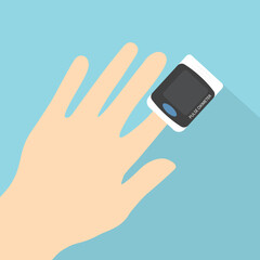 checking the pulse and oxygen level in the blood  -vector illustration