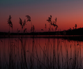 sunset on the lake