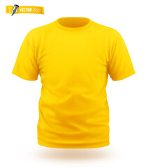 T-shirt jaune vectoriel sur fond blanc