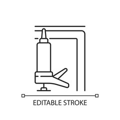 Window insulation linear icon. Heat, cooling loss reduction in house. Insulating barrier creation. Thin line customizable illustration. Contour symbol. Vector isolated outline drawing. Editable stroke