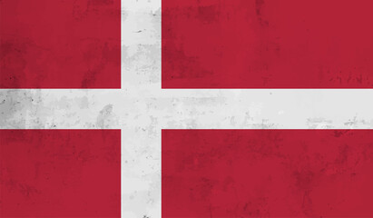 Grunge Denmark flag. Denmark flag with waving grunge texture.