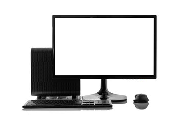 Desktop personal computer isolated on white background.