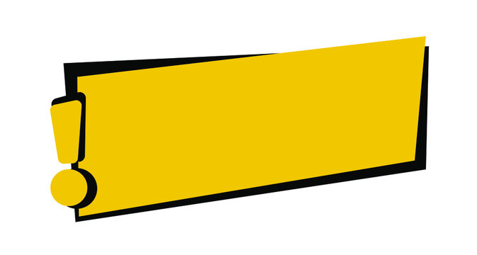 text with exclamation mark on white background