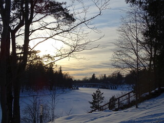 sunset in winter