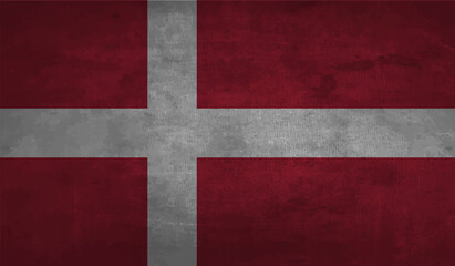 Fototapeta premium Grunge Denmark flag. Denmark flag with waving grunge texture.