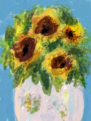 flowers sketch painting art illustration