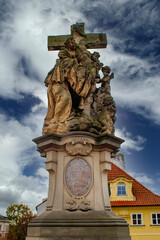 Fototapeta na wymiar Statue of St. Luthgard in Prague, Czech Republic