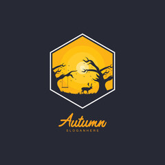 autumn logo template design. Vector illustration