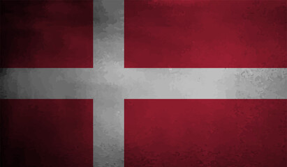 Fototapeta premium Grunge Denmark flag. Denmark flag with waving grunge texture.