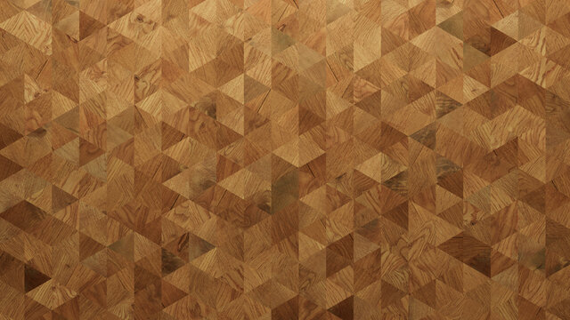 Wood Texture background. Parquet Wallpaper with a Light and Dark Timber Triangle tile pattern.