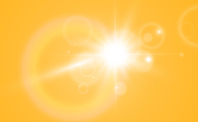 Obraz premium Bright beautiful star.Vector illustration of a light effect on a transparent background.