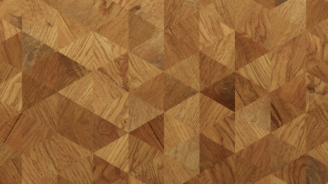 Wood Texture background. Parquet Wallpaper with a Light and Dark Timber Triangle tile pattern.