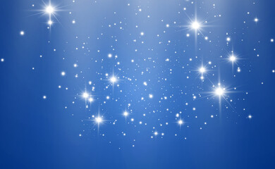 Naklejka na ściany i meble Bright beautiful star.Vector illustration of a light effect on a transparent background.