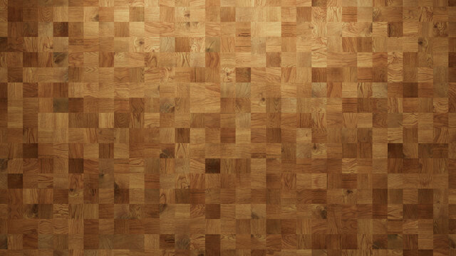 Wood Texture background. Parquet Wallpaper with a Light and Dark Timber Square tile pattern.