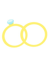 Gold rings isolated on white background, vector illustration