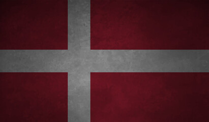 Obraz premium Grunge Denmark flag. Denmark flag with waving grunge texture.