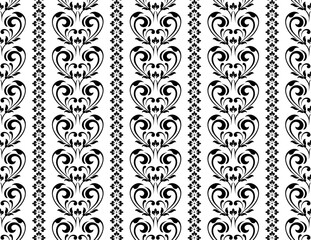 Fototapeta premium Flower geometric pattern. Seamless vector background. White and black ornament