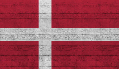 Grunge Denmark flag. Denmark flag with waving grunge texture.