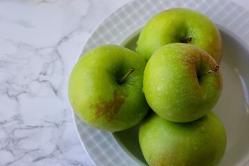 apples on a plate
