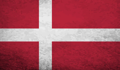 Fototapeta premium Grunge Denmark flag. Denmark flag with waving grunge texture.