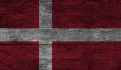 Fototapeta premium Grunge Denmark flag. Denmark flag with waving grunge texture.