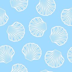 vector sea shell seamless background