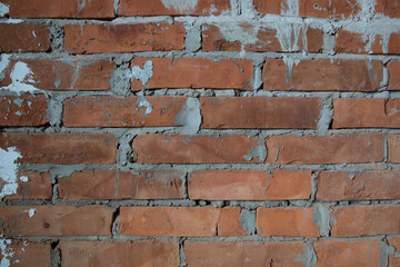 wall of aged bricks and cement texture background image close up without people