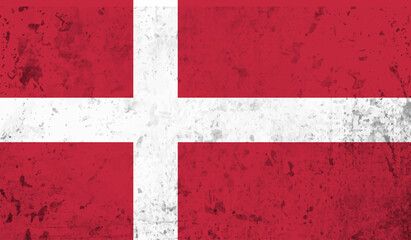 Fototapeta premium Grunge Denmark flag. Denmark flag with waving grunge texture.