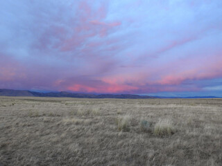 sunset over the field