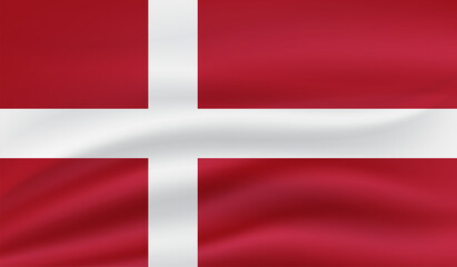 Fototapeta premium Grunge Denmark flag. Denmark flag with waving grunge texture.