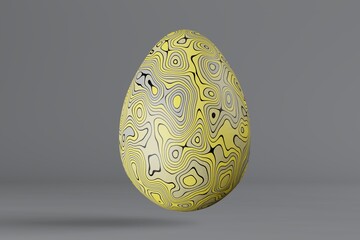 Painted Easter egg in trendy colors 2021 Illuminating and Ultimate gray. 3D render