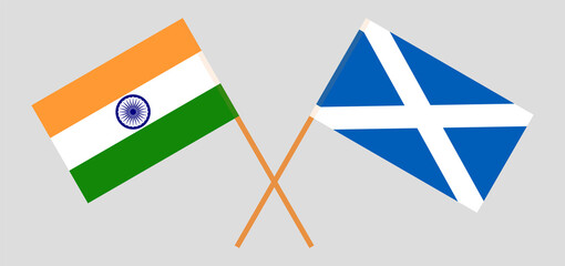 Crossed flags of India and Scotland