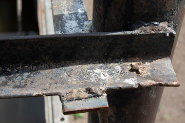 close up of an rusty metal