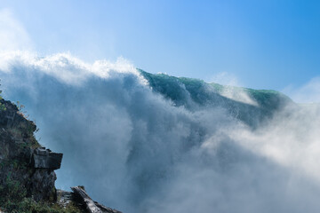 Fototapeta na wymiar close up of the powerful falls of Niagara falls
