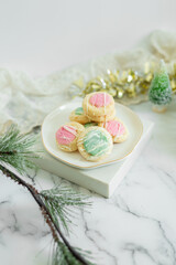 Pastel Pink and Blue Thumbprint Cookies