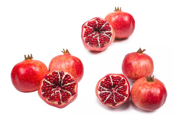 Sweet pomegranate isolated on white background.