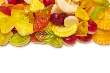 Assorted tasty gummy candies.