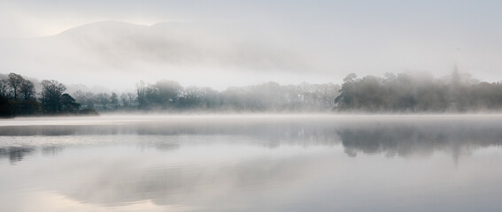 misty morning on the lake
